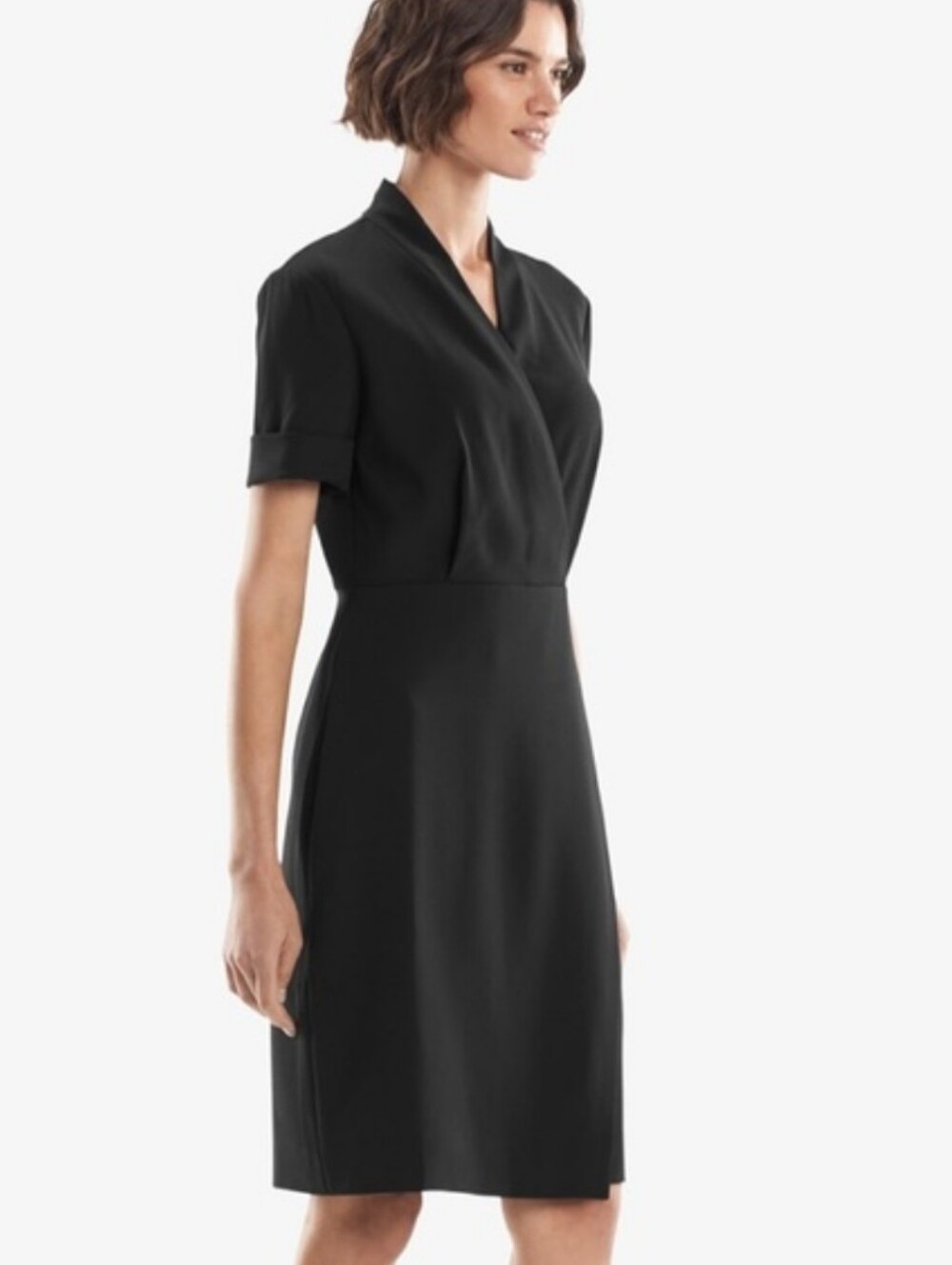 MM Lafleur the Tory Dress Career Faux Wrap Black Size 16
